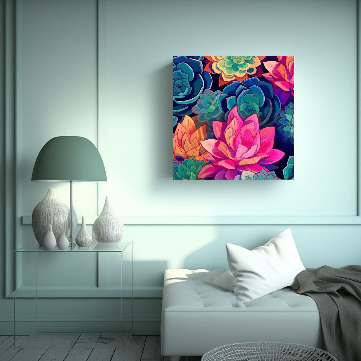 GENERICO - Lienzo Luminoso De Finas Lineas Con Paleta De 90x90 Cm