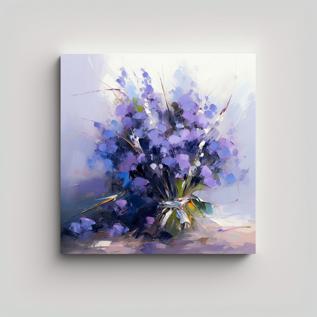 GENERICO - Cuadro De Flores En Lienzo Movimiento Interiores 90x90 Cm