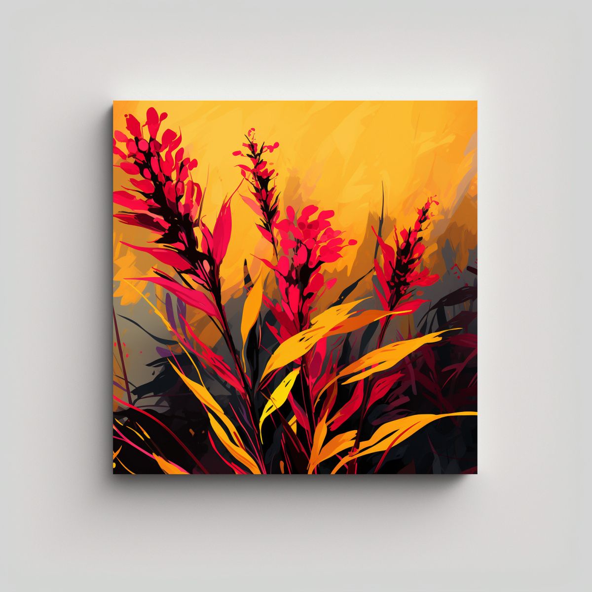 GENERICO - Pintura Acuarela Fireweed En Bastidor De Tela En 80x80 Cm