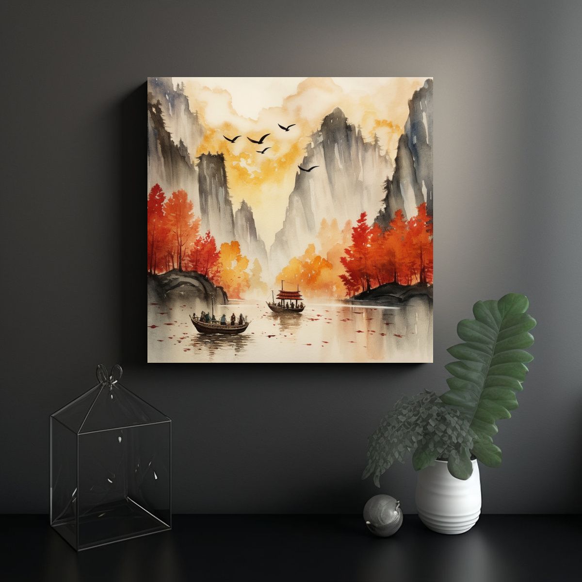 GENERICO - Pinturas Decorativas De Paisajes Montañosos Y 70x70 Cm.