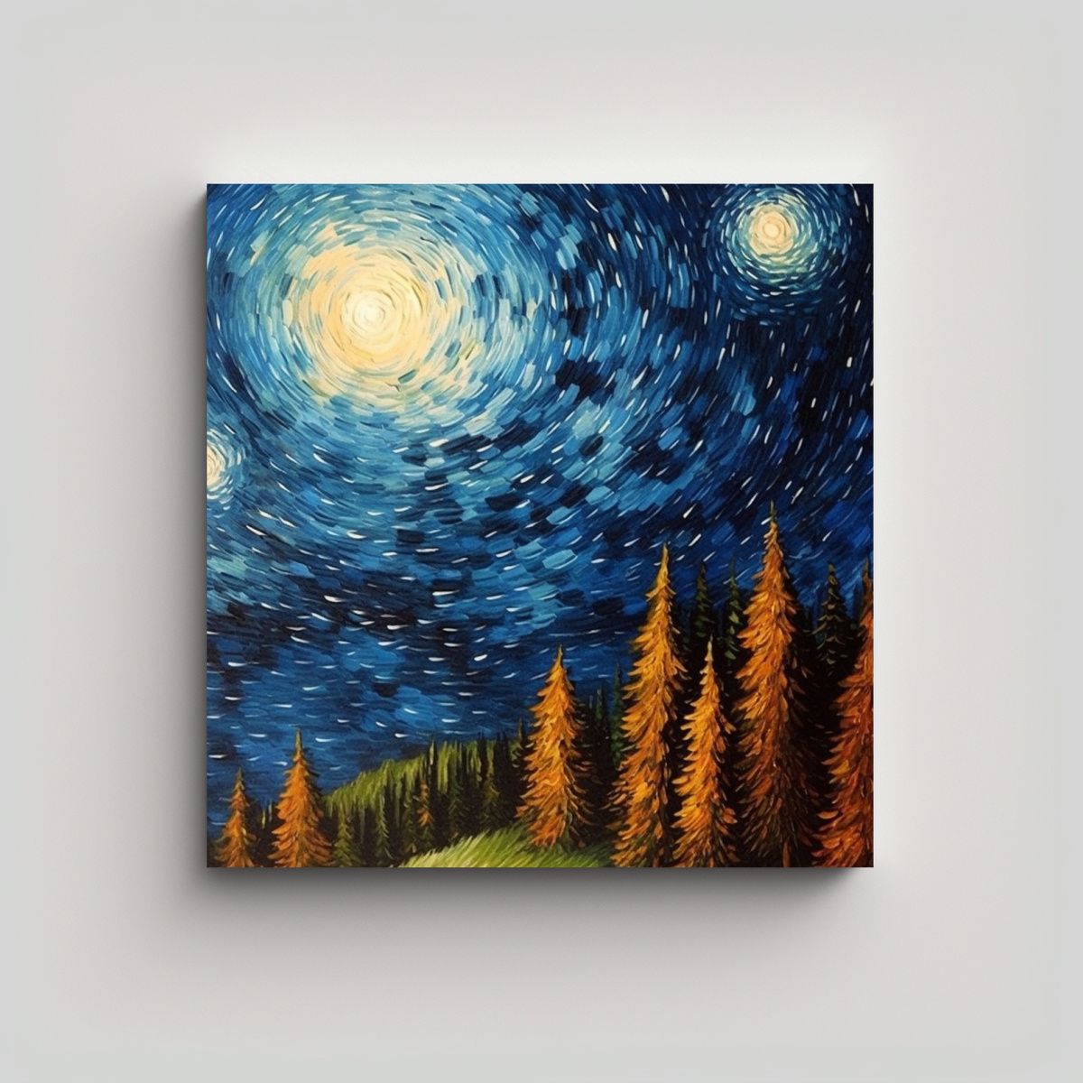 GENERICO - Pintura Decorativa De Arte Finas Líneas Noche 80x80 Cm