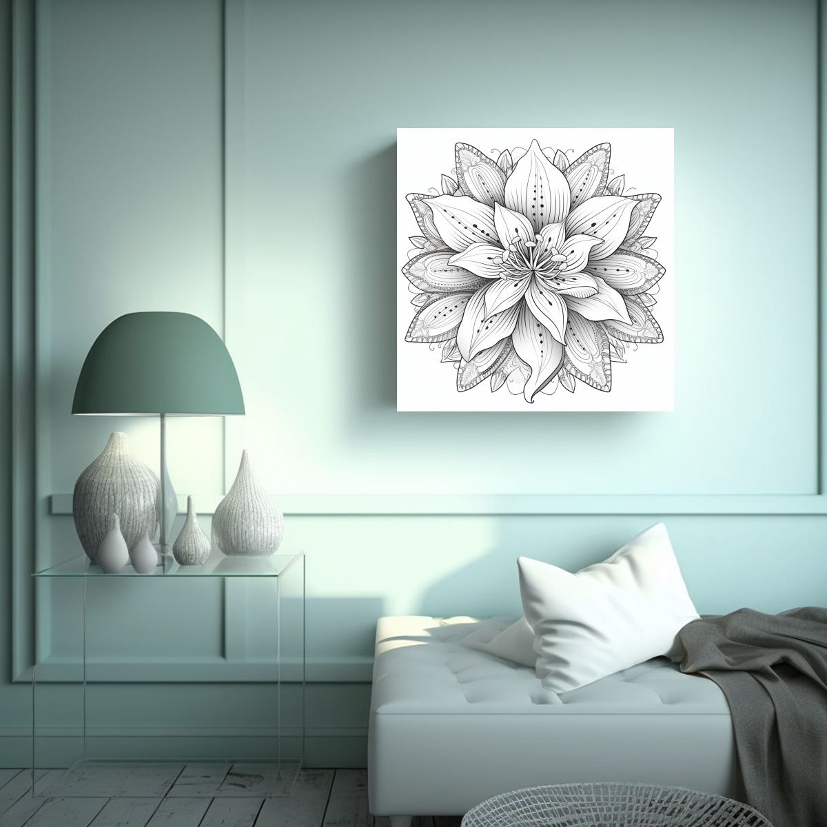 GENERICO - Inspiración En Composición Mandala De Lirio 90x90 Cm