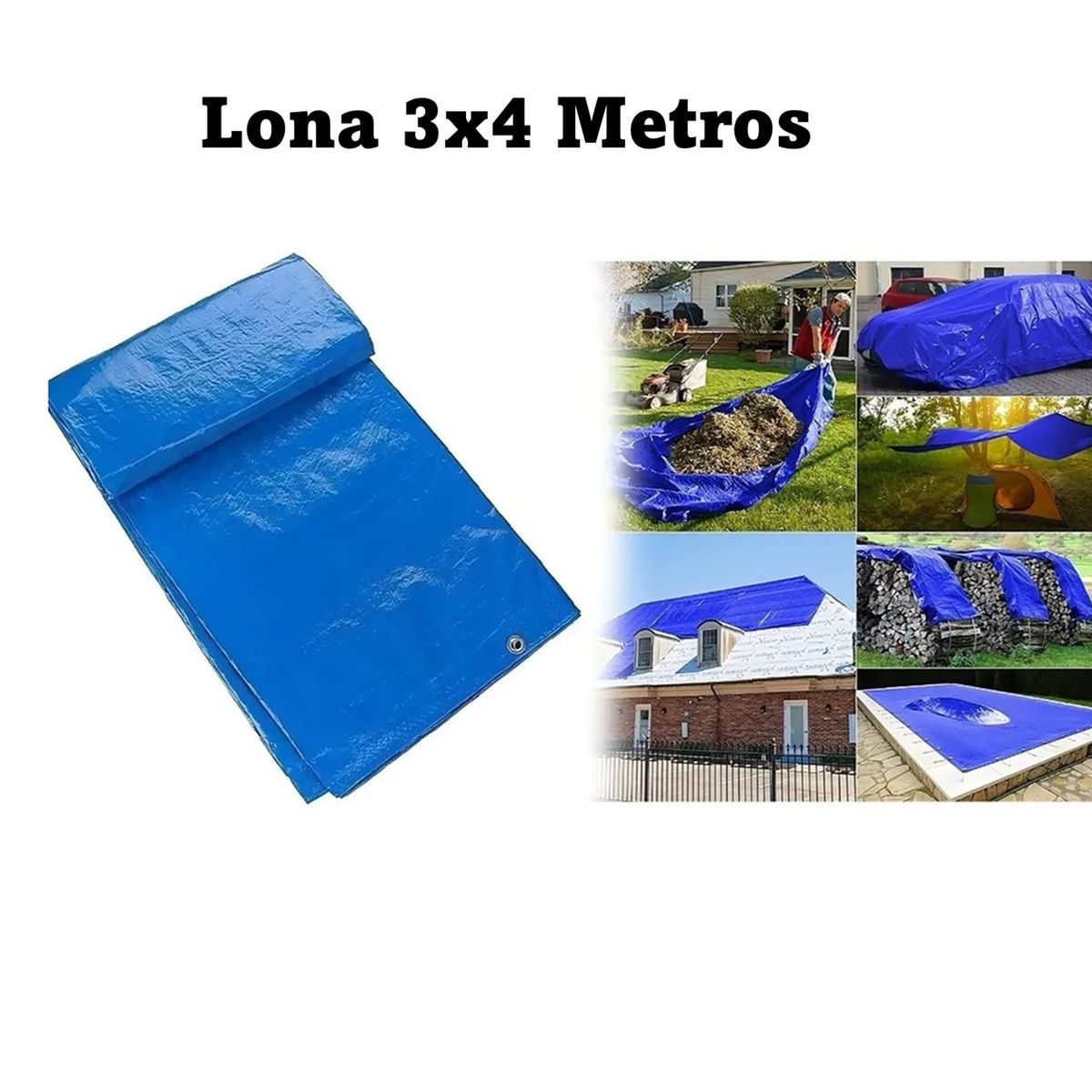 GENERICO - Lona Cobertor Multiuso Impermeable 3x4 Mts Con Ojetillos
