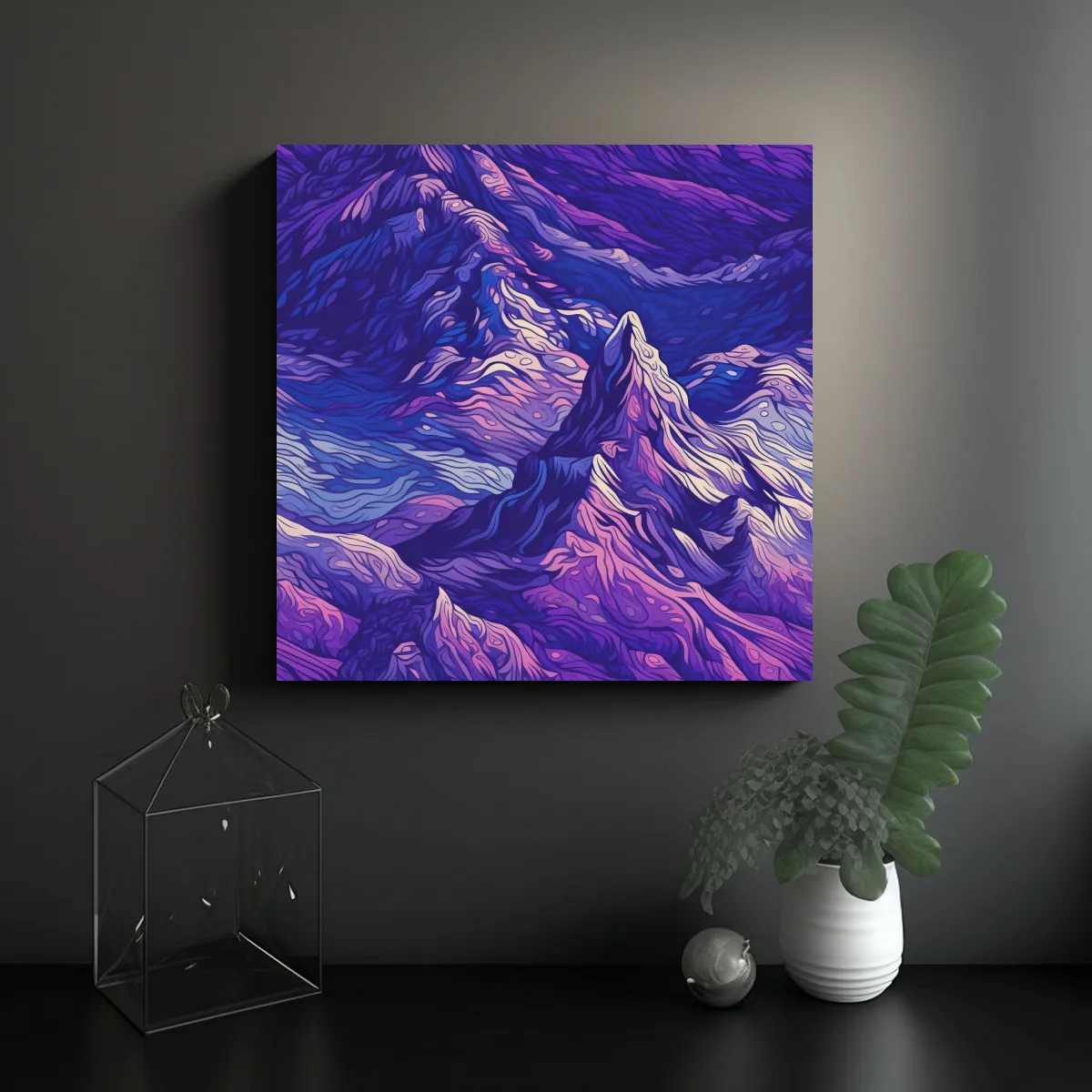 GENERICO - Cuadro Lienzo Cuadro Majestuosa Montaña 70x70 Cm