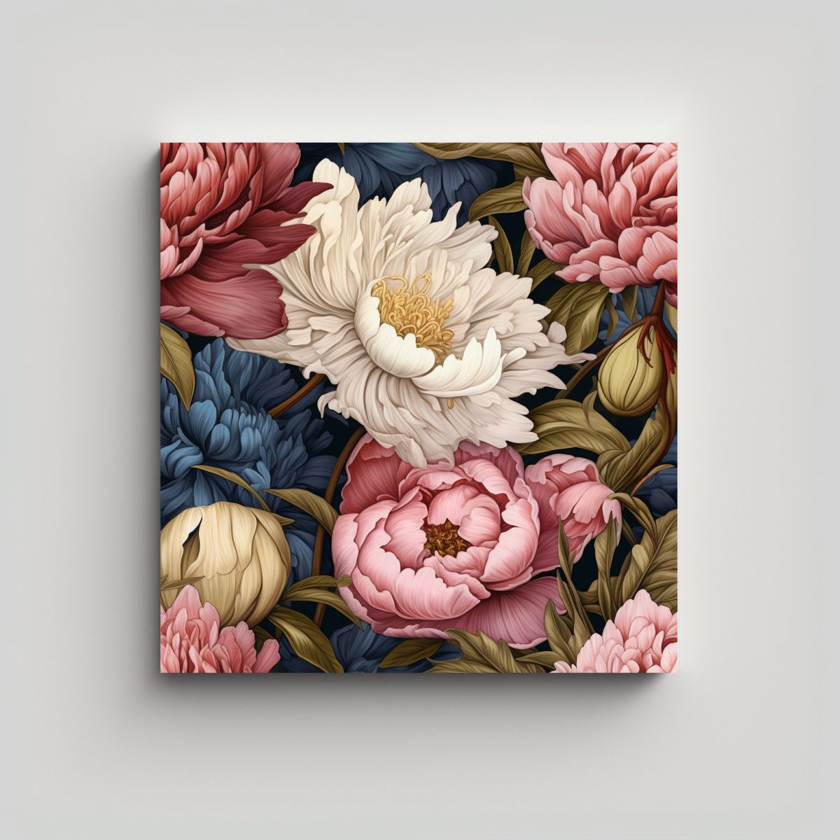 GENERICO - Cuadro Moderno De Peonías En Primer Plano 90x90 Cm