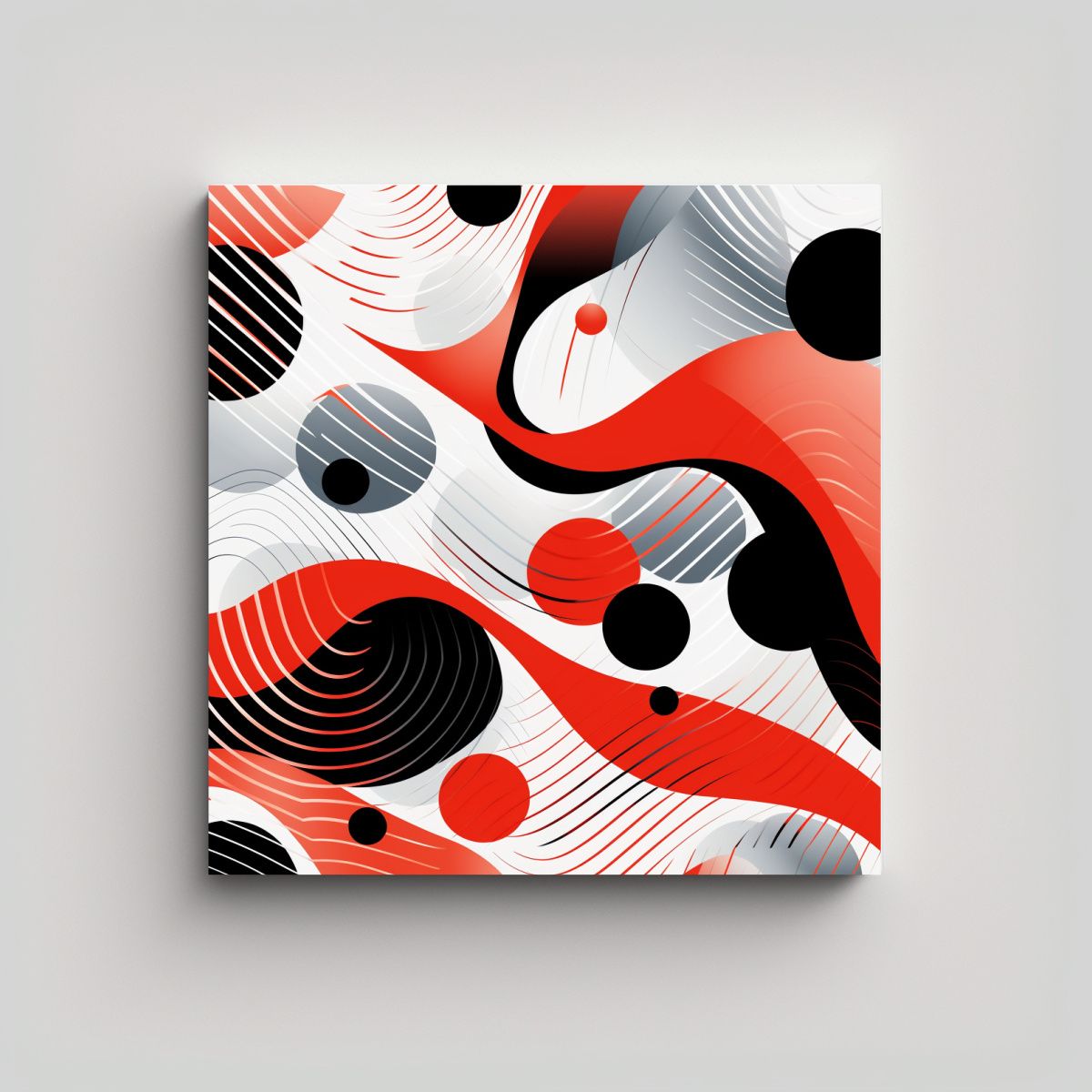 GENERICO - Arte Minimalista En Lienzo En Rojo Blanco Y Negro 70x70 Cm