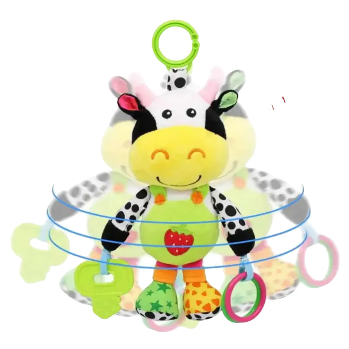 GENERICO - Peluche Estimulación Sensorial Bebé Con Sonajero Vaquita