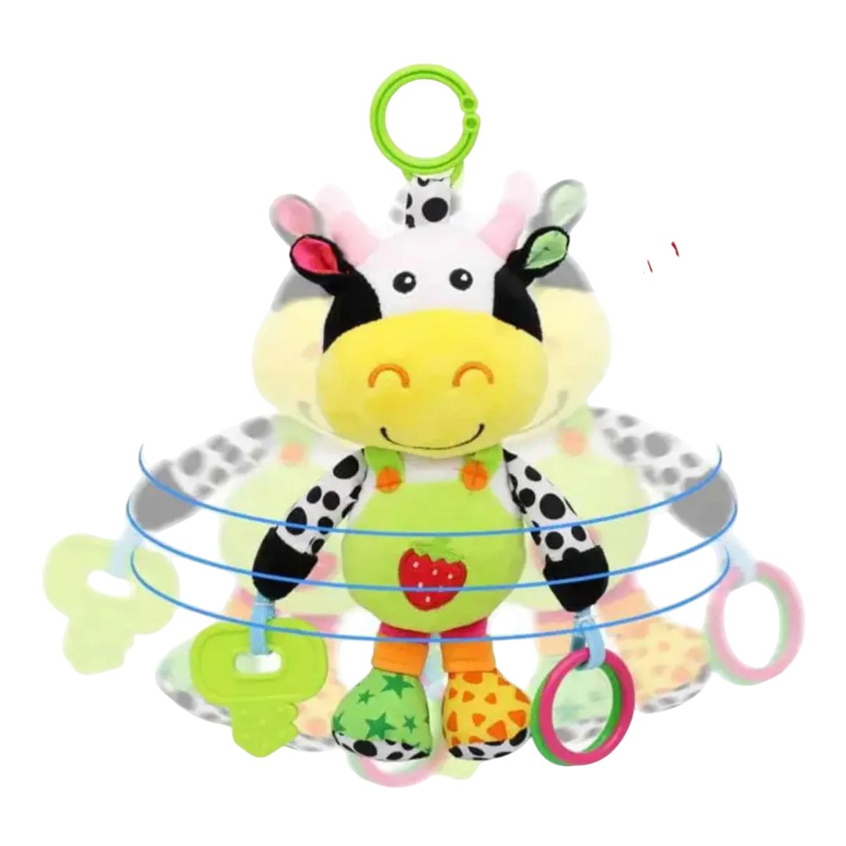 GENERICO - Peluche Estimulación Sensorial Bebé Con Sonajero Vaquita