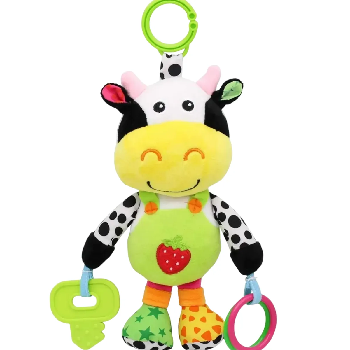 GENERICO - Peluche Estimulación Sensorial Bebé Con Sonajero Vaquita