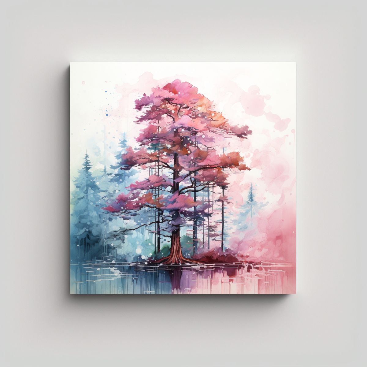 GENERICO - Cuadro Abstracto Innovador A Redwood Tree En 80x80 Cm