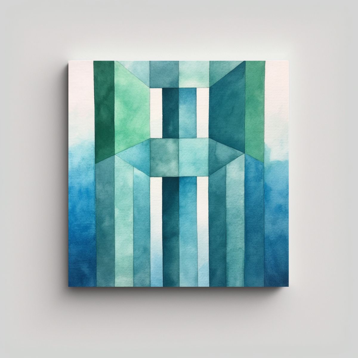 GENERICO - Obra De Arte Acuarela Minimalista En Papel 80x80 Cm