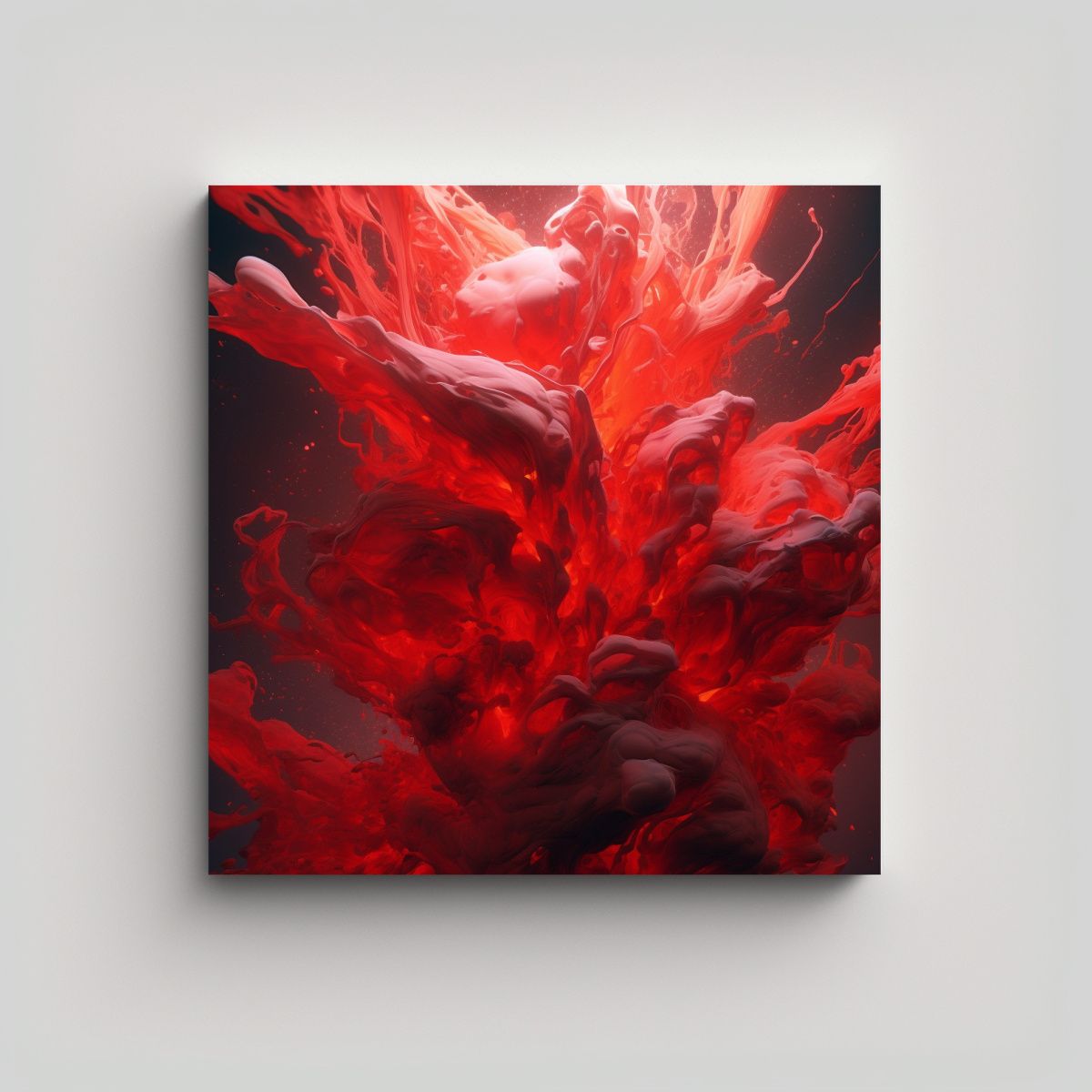 GENERICO - Pinturas Rojas Abstractas Expresivas Con Estilo 90x90 Cm