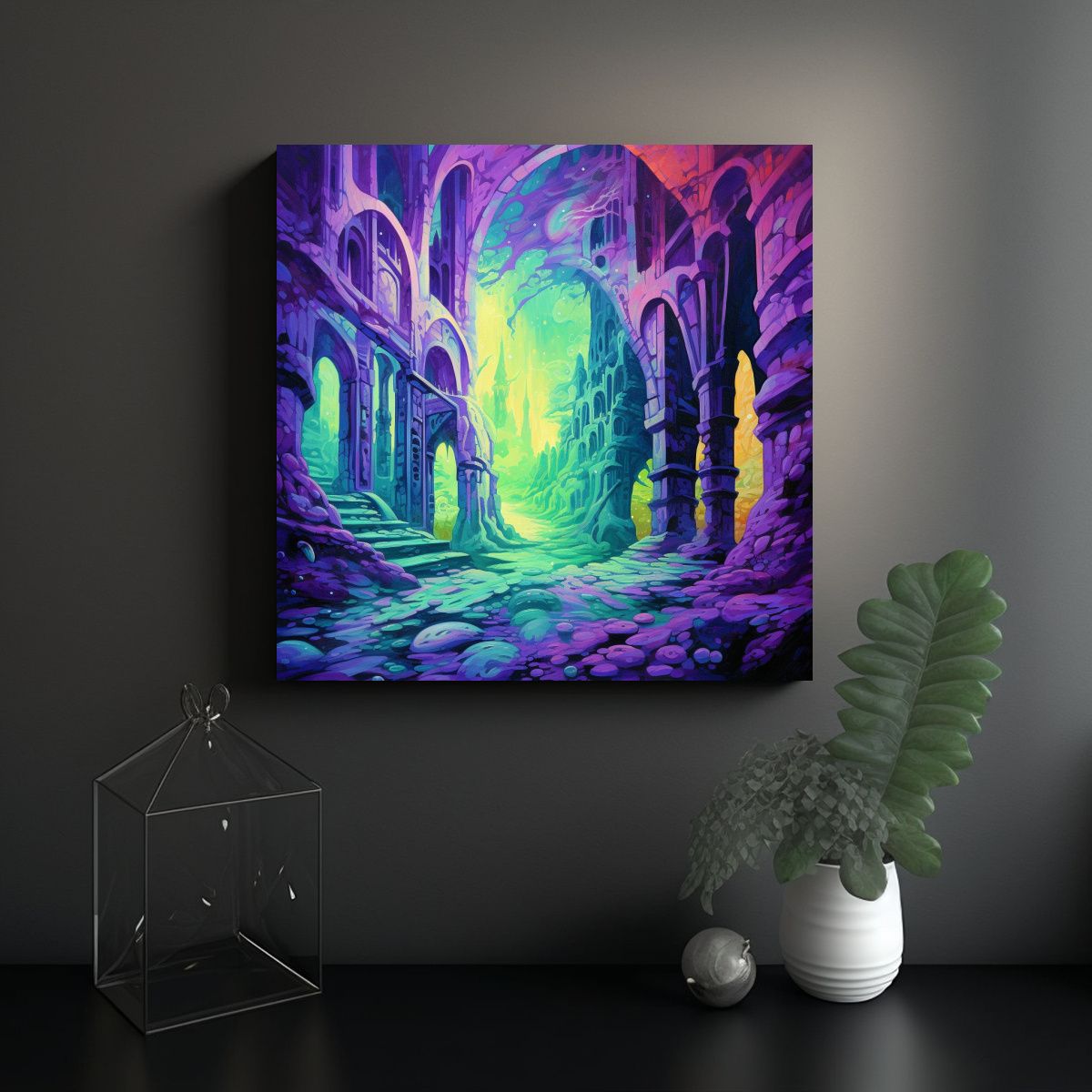 GENERICO - Cuadro Moderno Inspiración Interior De Torre 70x70 Cm