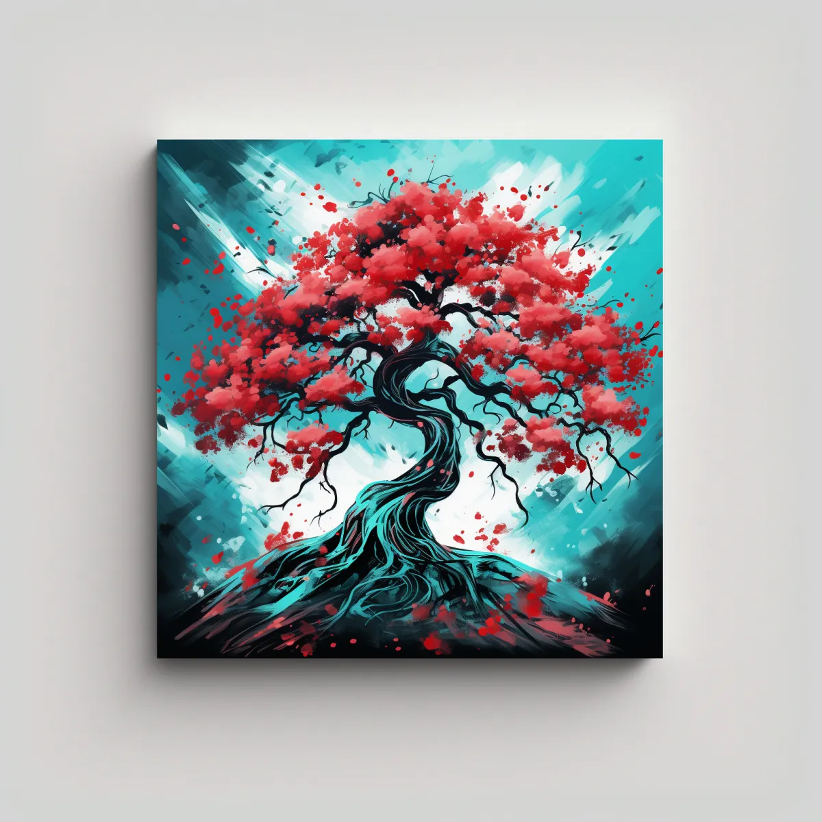 GENERICO - Cuadro Tema Dormitorio Árbol De Roble En 80x80 Cm