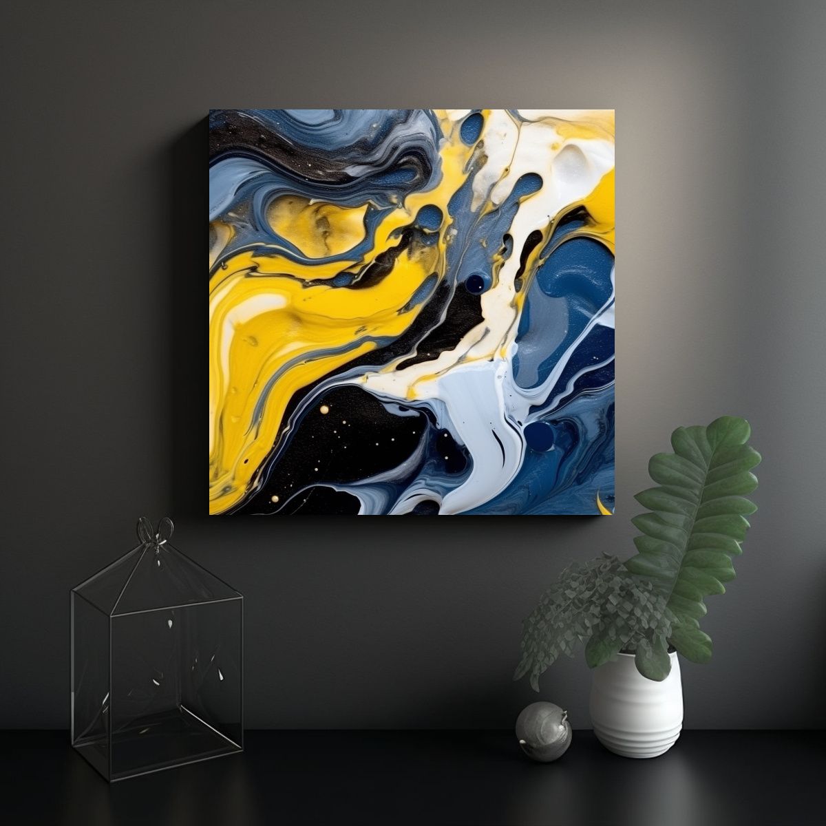 GENERICO - Cuadro Moderno De Lienzo Cultural Con Colores 90x90 Cm