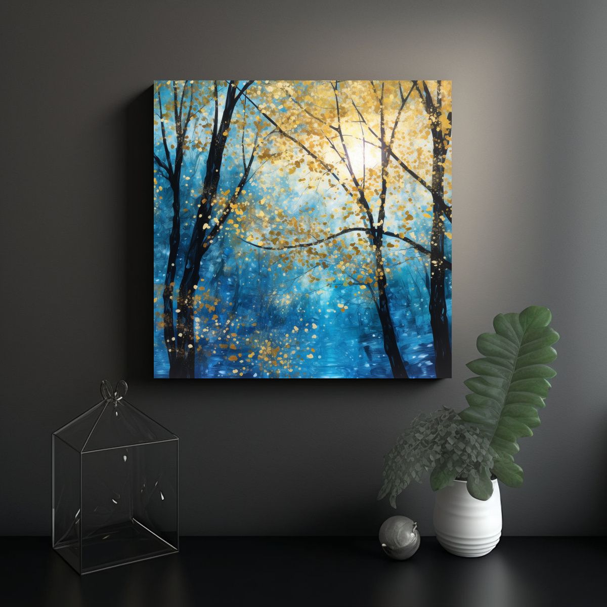 GENERICO - Pinturas De Paisajes Con árboles Y Cielo Azul 90x90 Cm