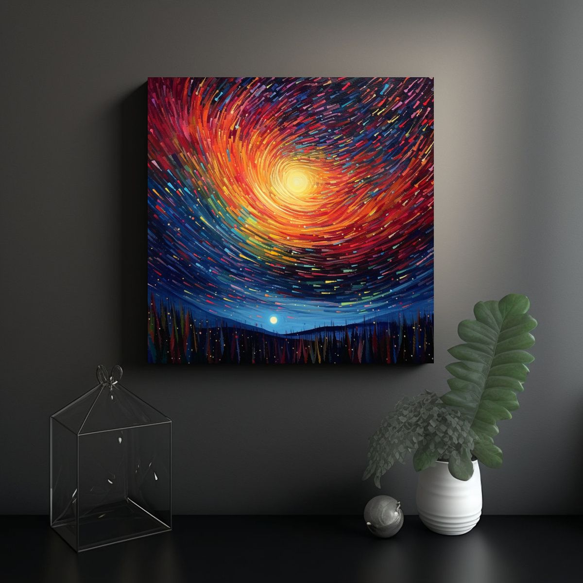 GENERICO - Cuadro Estilo Galería Multicolor Brillo 80x80 Cm