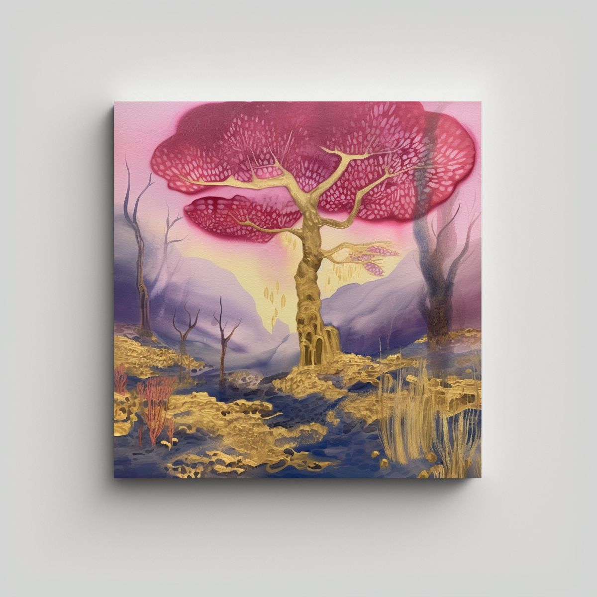 GENERICO - Cuadro Tela Con Diseño Exclusivo Bosque 70x70 Cm