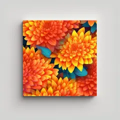 GENERICO - Cuadro Decorativo Dahlia Pinnata En Estilo 90x90 Cm