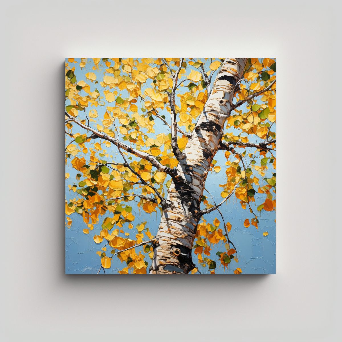 GENERICO - Pintura Abstracta De árbol De Aspen 90x90 Cm