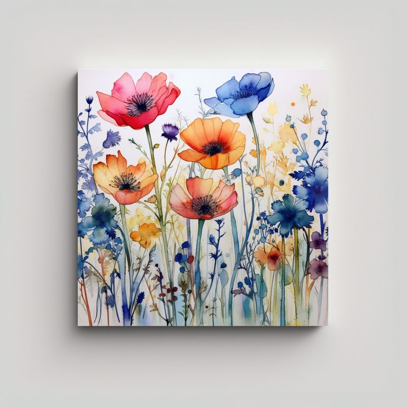 GENERICO - Cuadro Moderno Exuberante Con Diseño De Flores 70x70 Cm