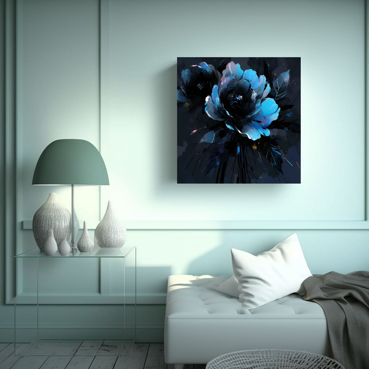 GENERICO - Cuadro Vanguardia Artesanal En Colores Negro Y 90x90 Cm.