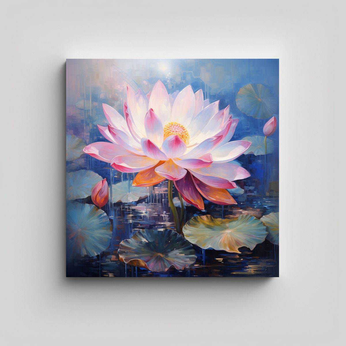 GENERICO - 1 Cuadro Tonos Salón Pintura Abstracta Flores De 70x70 Cm