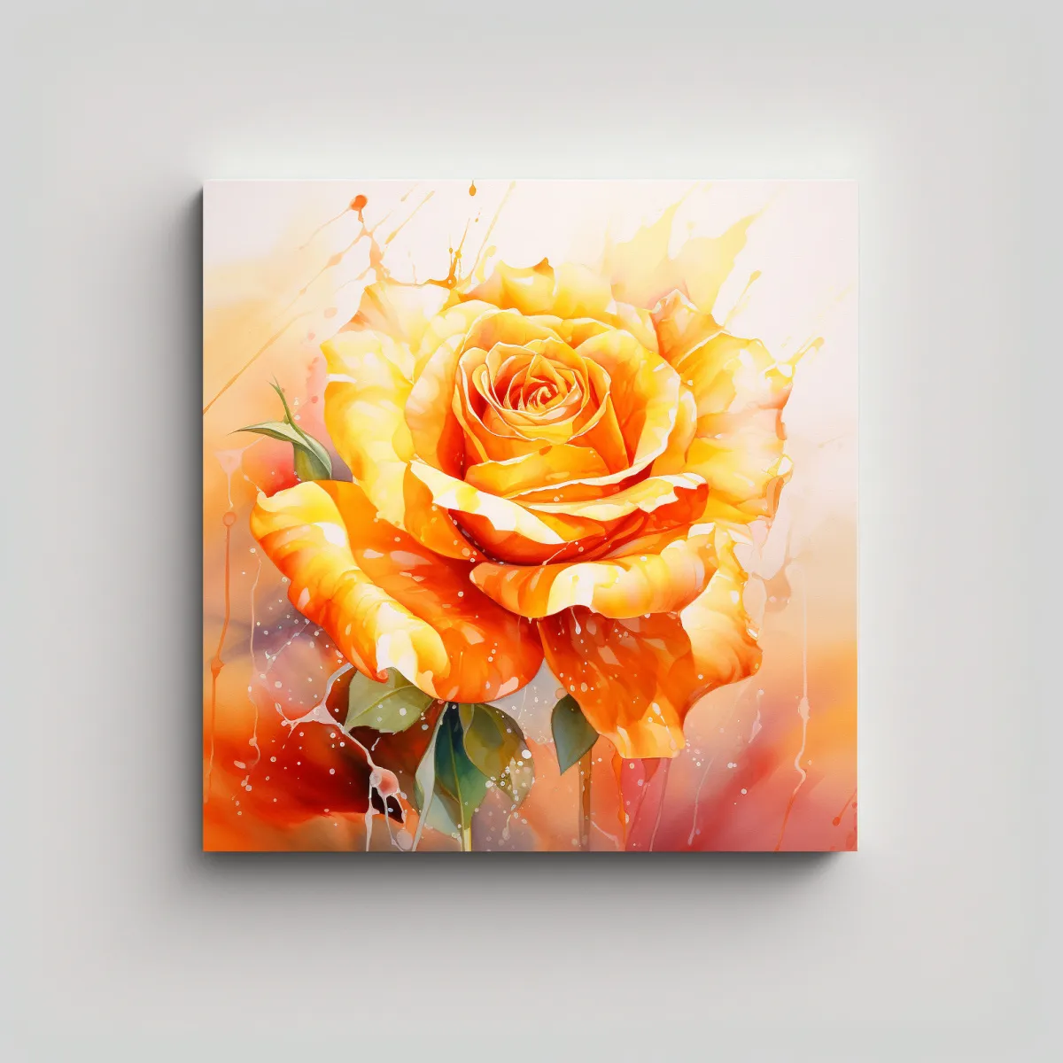 GENERICO - Lienzo De Tela Diseño Visión Amarillo Y Naranja 70x70 Cm