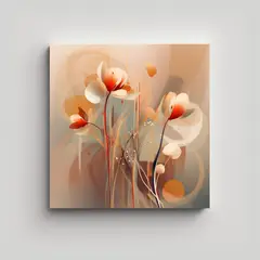 GENERICO - Inspiración Lienzo Flores Abstractas 90x90 Cm.