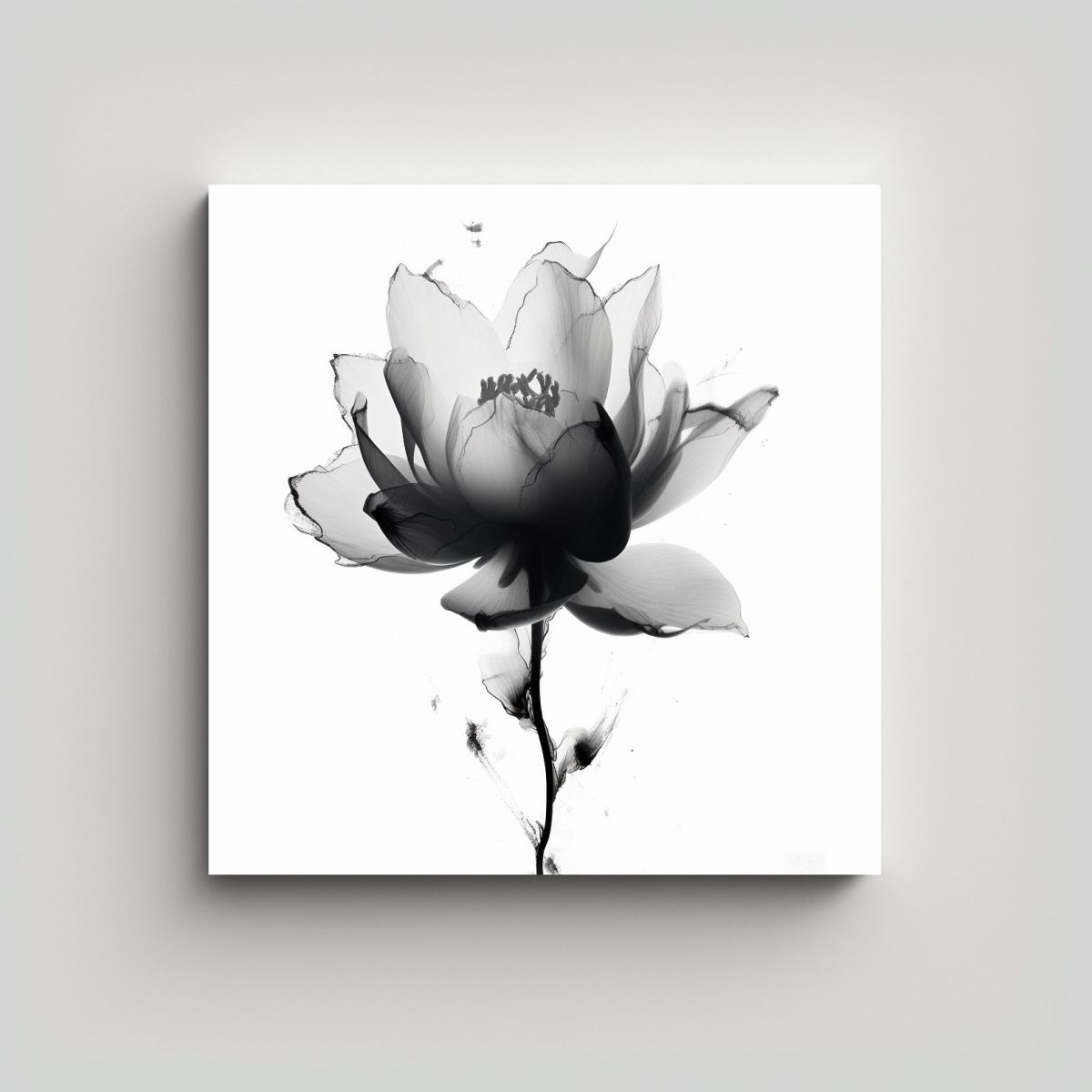 GENERICO - Flor Vitali En Tinta Arte De Pared Con Diseño Y 80x80 Cm