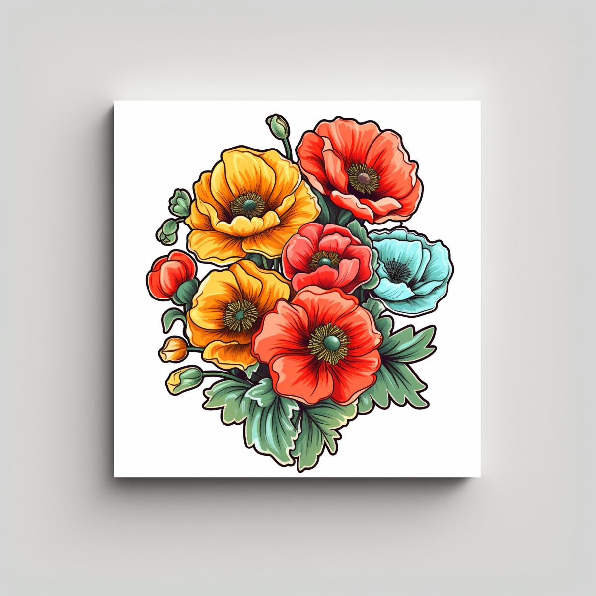 GENERICO - Cuadro Decorativo Estilo Cartoon Composición 70x70 Cm