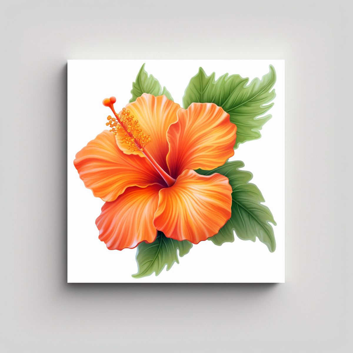 GENERICO - Cuadro Decorativo Escena Vibrante De Hibisco 80x80 Cm