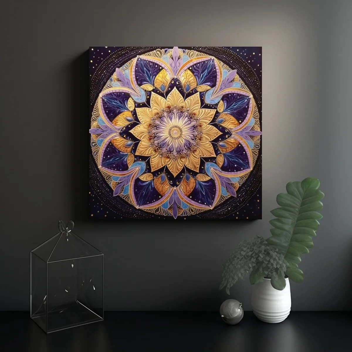 GENERICO - Pintura Decorativa Mandala Armonía Cromática 70x70 Cm