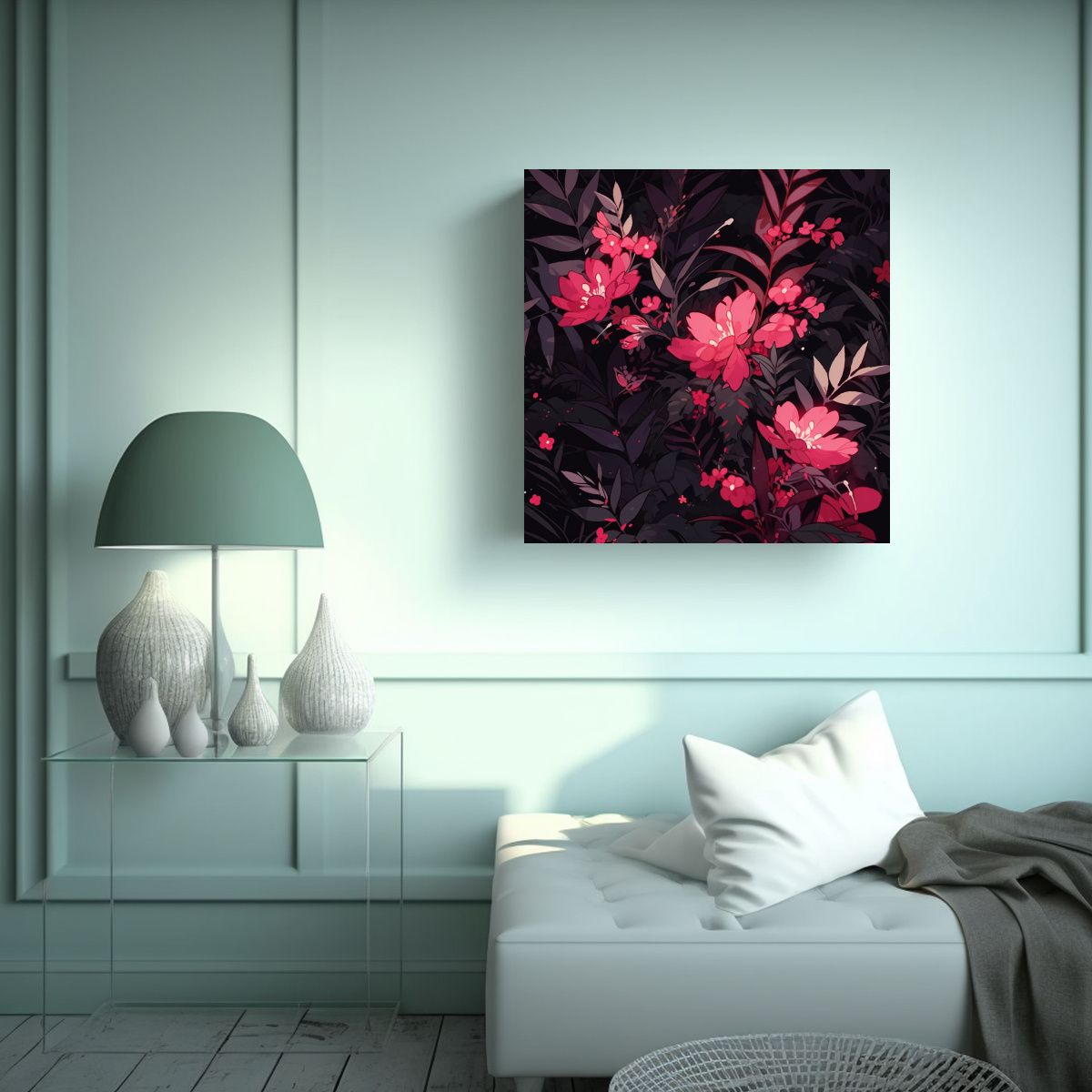 GENERICO - Composición Cuadro Perspectiva Atmosfera Neonoir 80x80 Cm.