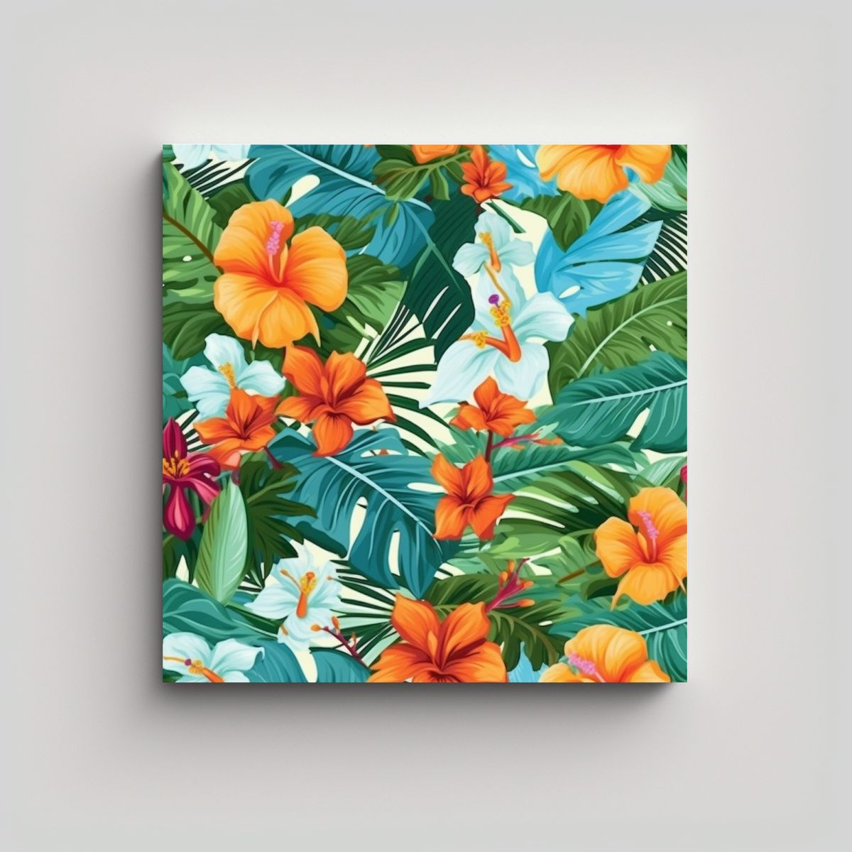 GENERICO - Patrón Tropical Abstracto Armonía De Colores 80x80 Cm