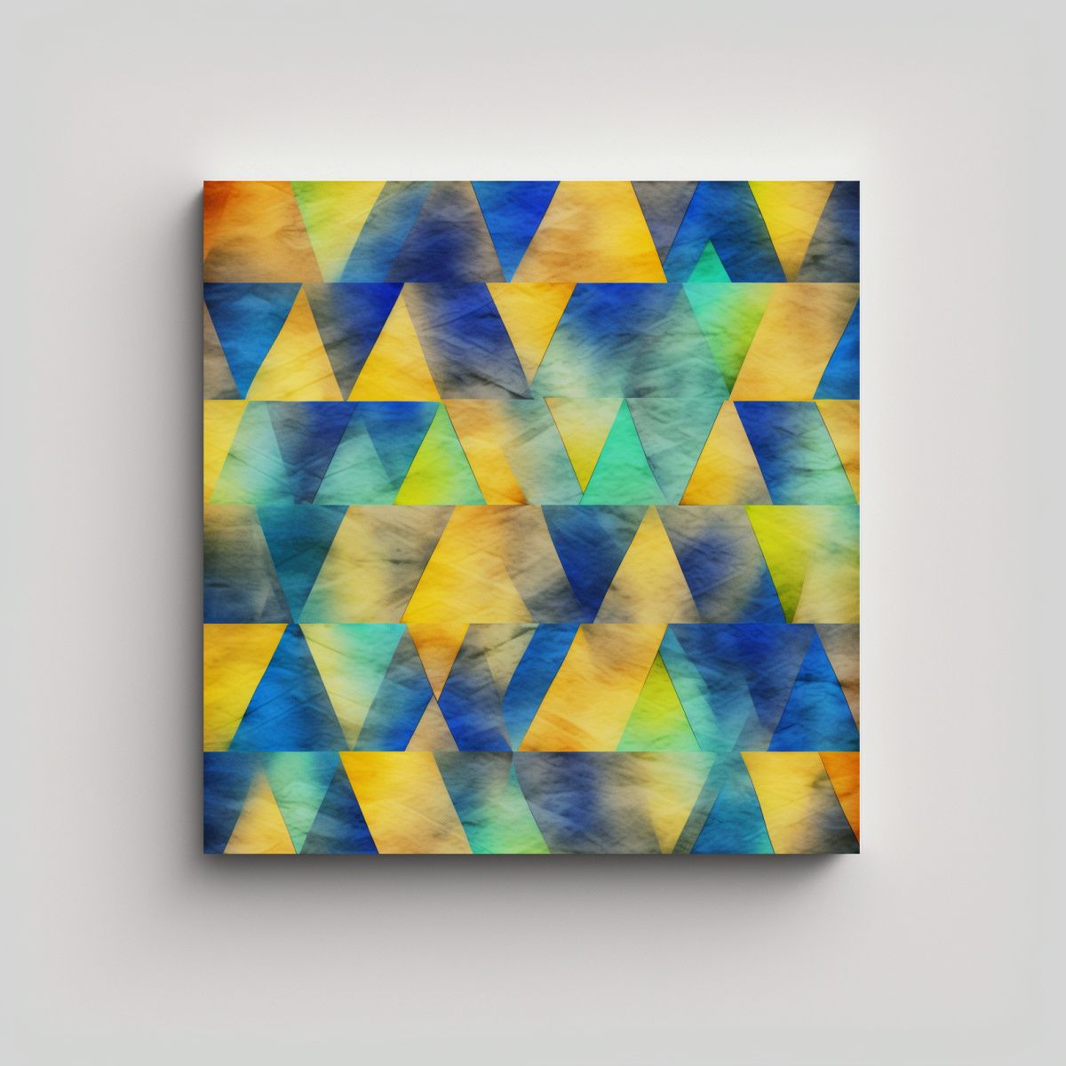 GENERICO - Cuadro Decorativo Con Triángulos En Lienzo De 70x70 Cm