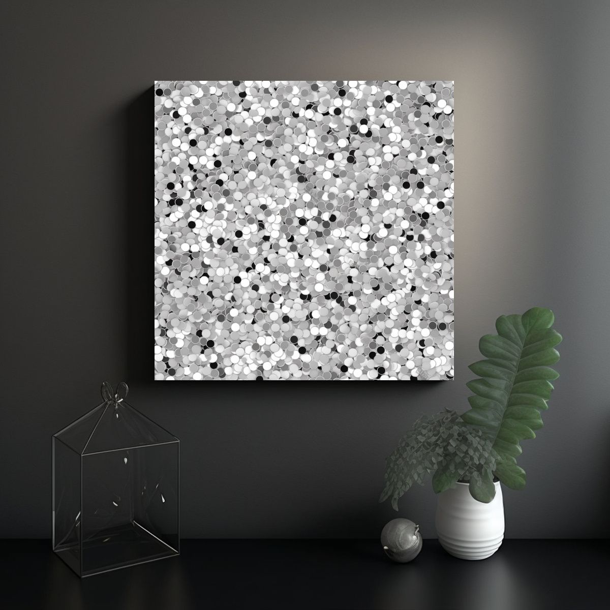 GENERICO - Lienzo Tela Brillo Blanco Contraste Alto 80x80 Cm