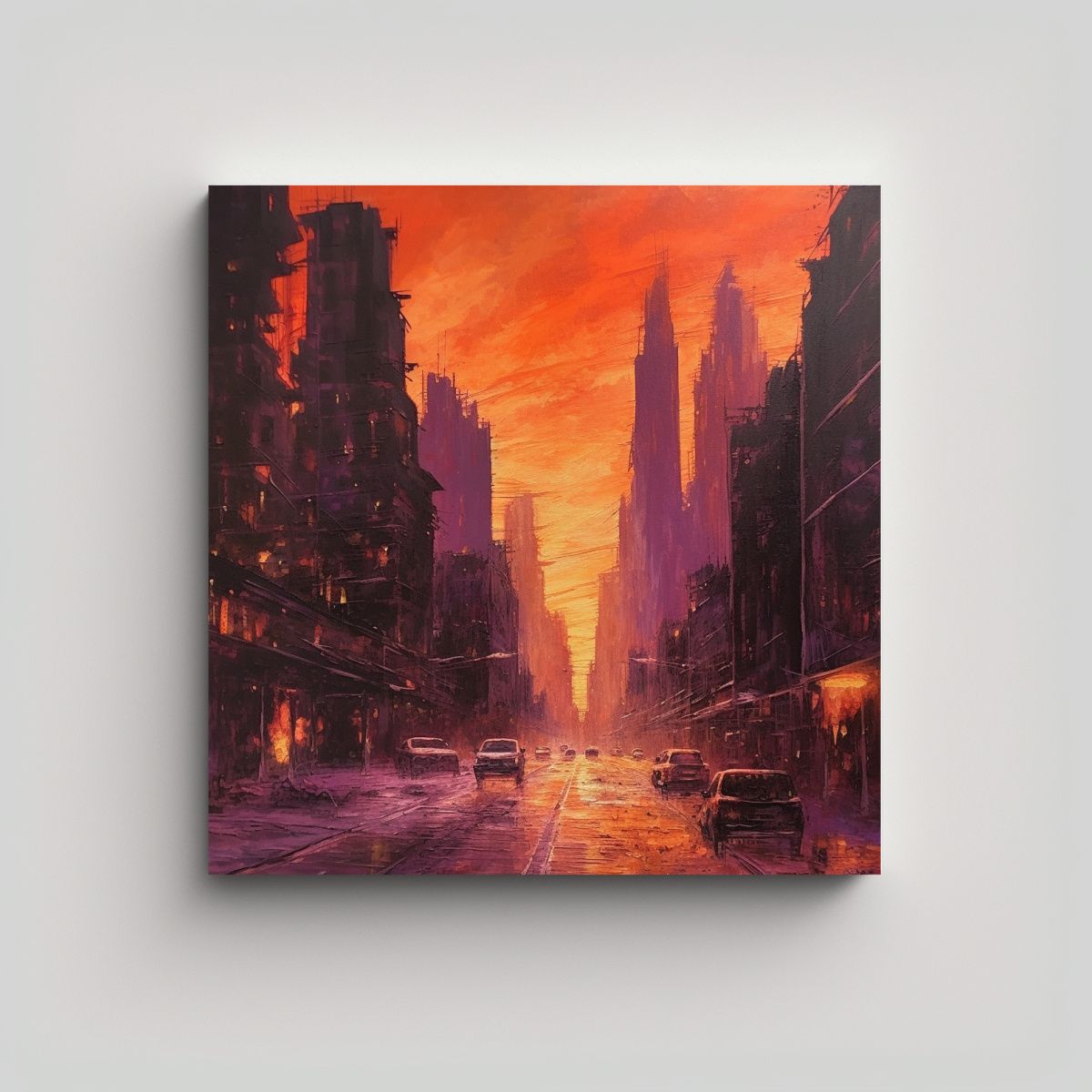 GENERICO - Cuadros Decorativos De Ciudad De Ciencia Ficción 80x80 Cm