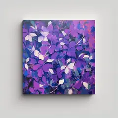 GENERICO - Pinturas Decorativas Florales Abstractas En Lila 90x90 Cm.