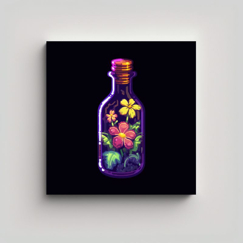 GENERICO - Elixir Misterioso En Botella De Cristal Cuadro 70x70 Cm