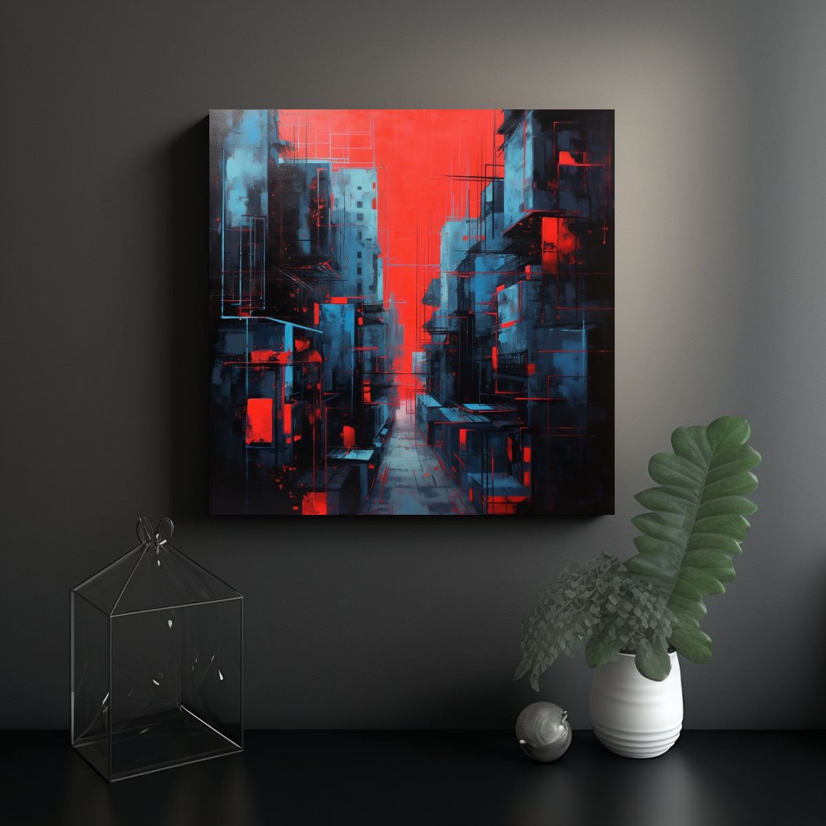 GENERICO - Pinturas Decorativas En Cuadrado Con Esquema De 80x80 Cm