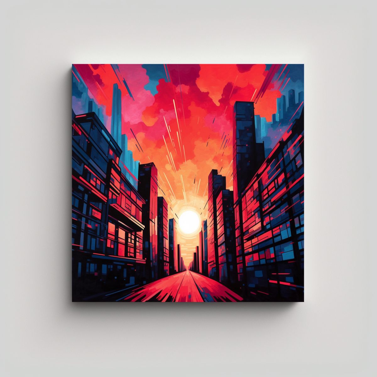 GENERICO - Cuadro Decorativo Ciudad Desde Una Perspectiva 80x80 Cm