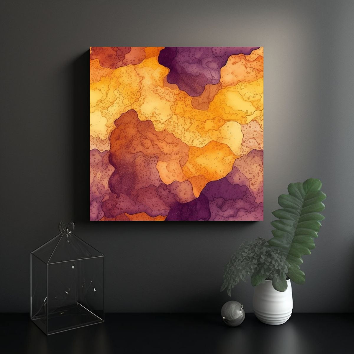 GENERICO - Cuadro Creativo Para Cocina Con Textura De Lava Y 90x90 Cm