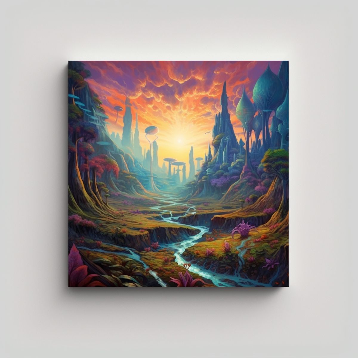 GENERICO - Pinturas Decorativas En Estilo Utópico Paisajes 80x80 Cm