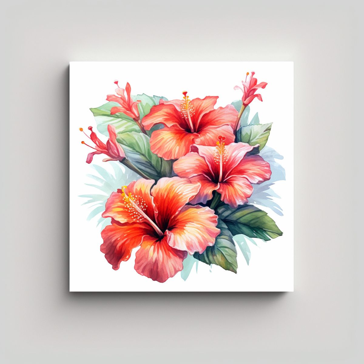 GENERICO - Arte Nikolin Tropical Agua Flores Realistas 70x70 Cm