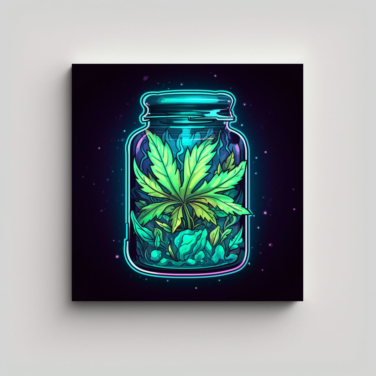 GENERICO - Efecto Visual En Lienzo Ilustración De Tarro 90x90 Cm