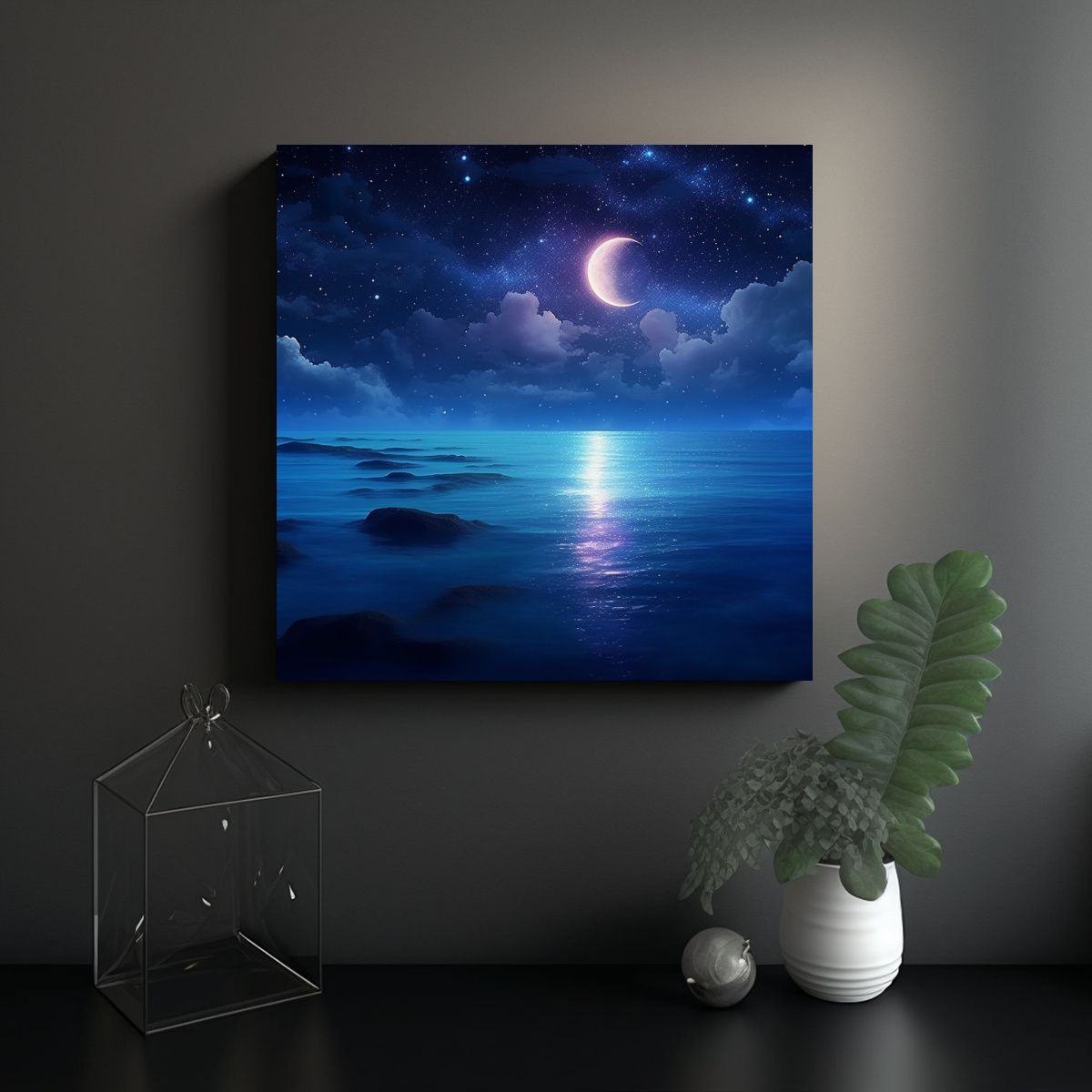 GENERICO - Pintura Decorativa Reflectante De Estrellas 80x80 Cm