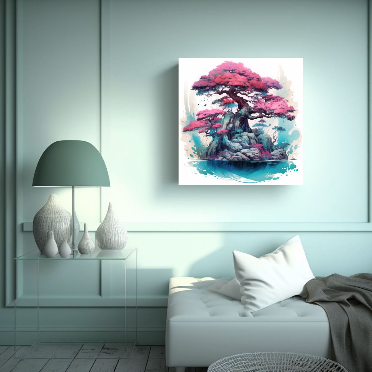 GENERICO - Pintura Abstracta De Expresión Simétrica De Un 70x70 Cm