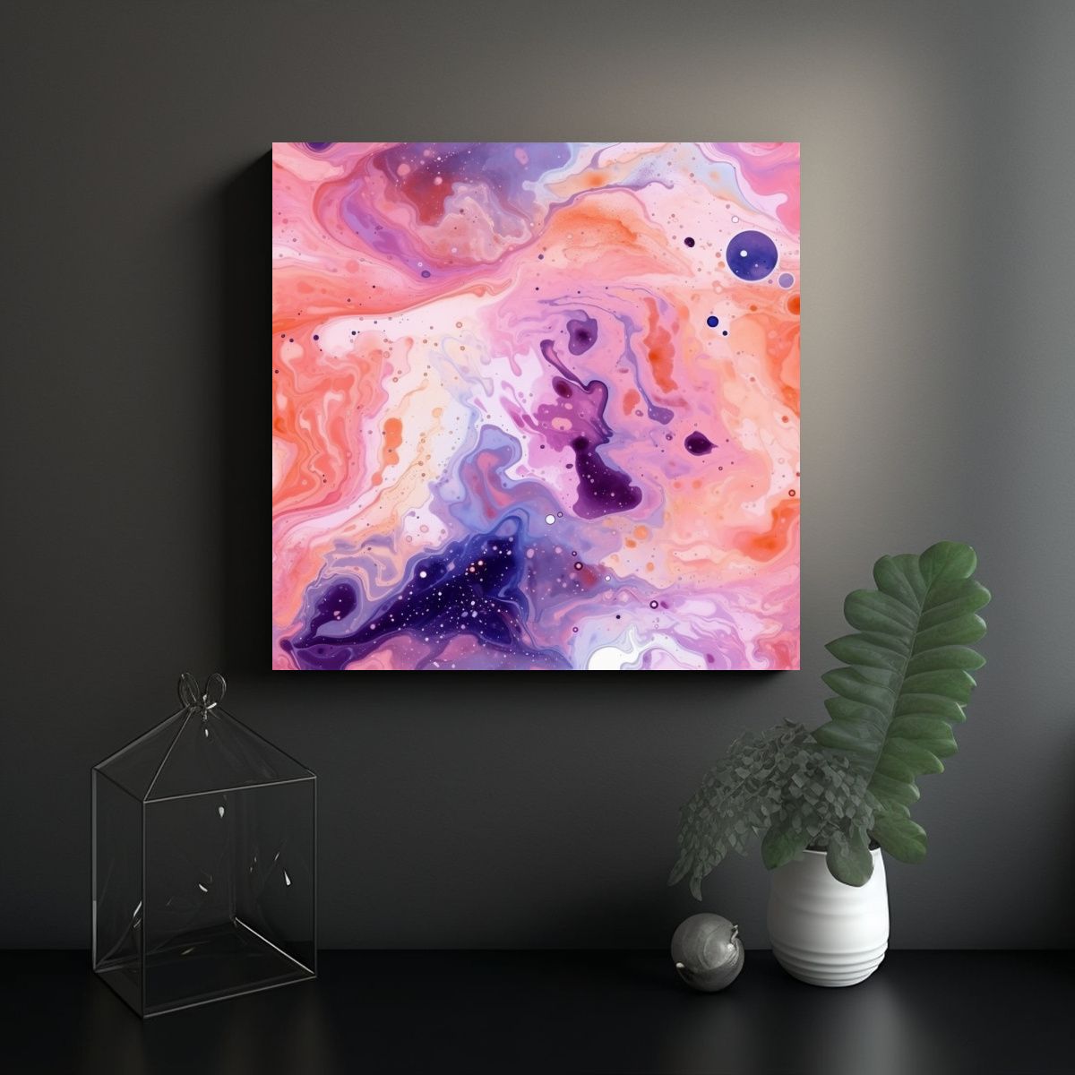 GENERICO - Cuadro Decorativo Calidez En Galaxia Cósmica 70x70 Cm