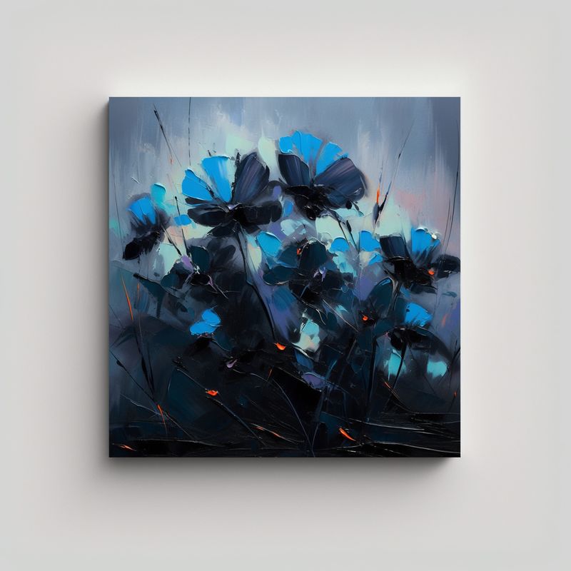 GENERICO - Pintura En Lienzo De Flores A Todo Color Con 80x80 Cm